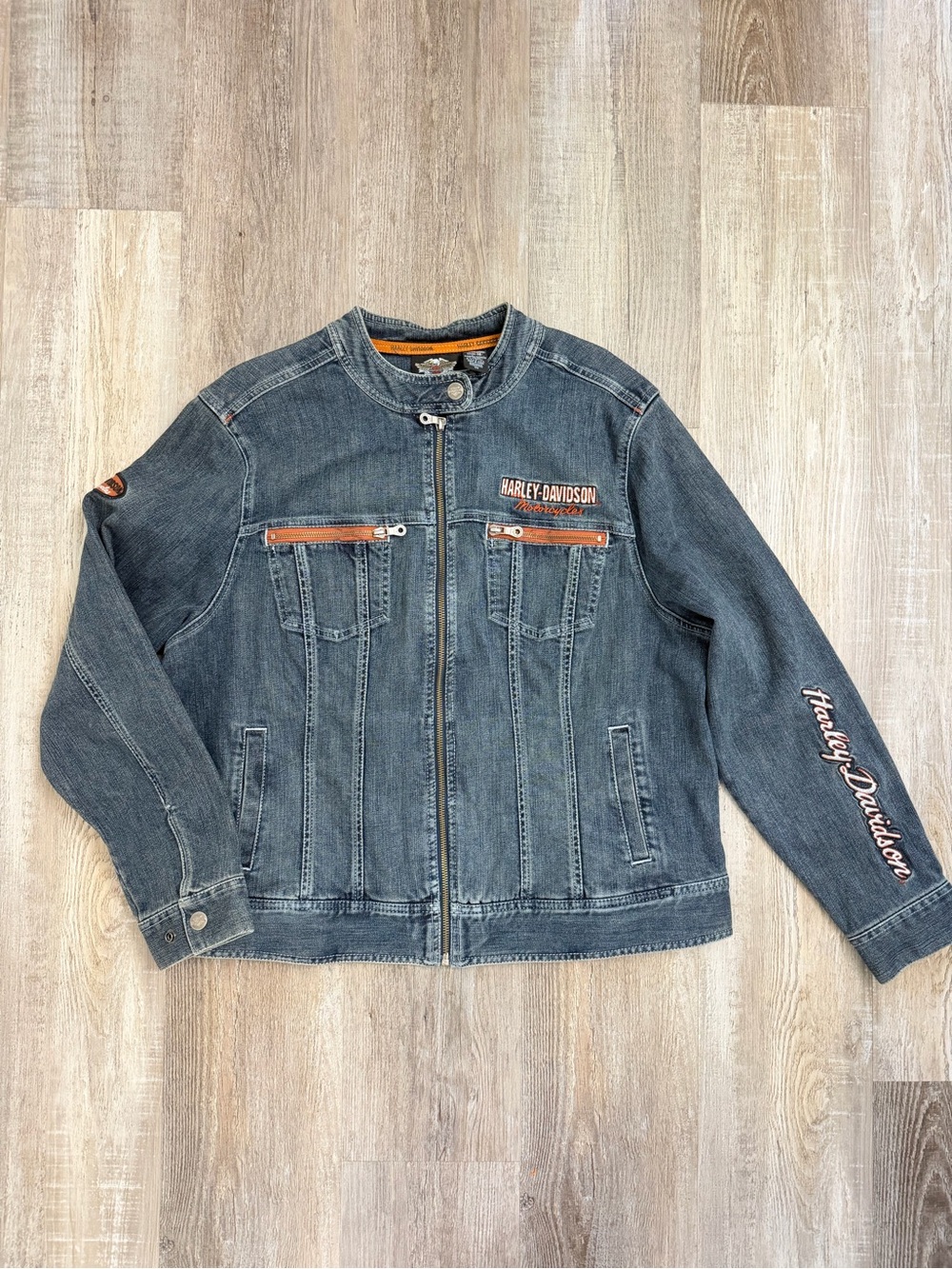 ‎Harley-Davidson Women's Denim Motorcycle Jacket VINTAGE 96031-06VW 2006 size 1W